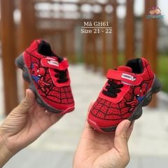 Giày Siêu Nhân Bé Trai GH61 – Giày Spiderman Thể Thao Quai Dán Cho Bé 1–2 Tuổi