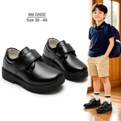 Giày Tây Bé Trai Màu Đen Giày Da Đồng Phục Đi Học Vinschool Ngôi Sao Mặc Vest Đi Tiệc Biểu Diễn 5-15 Tuổi GN50
