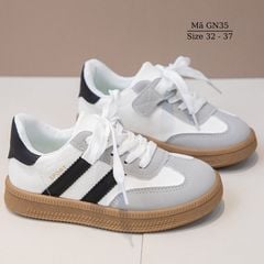 Giày bata thể thao học sinh tiểu trung học đi học, thể dục, chạy bộ dáng cột dây kết hợp quai dáng năng động cá tính GN35