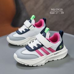 Giày thể thao bé gái 3 - 15 tuổi W.KIDS siêu nhẹ quai dán thể thao năng động cá tính đi học chay bộ chơi bóng rổ GN29