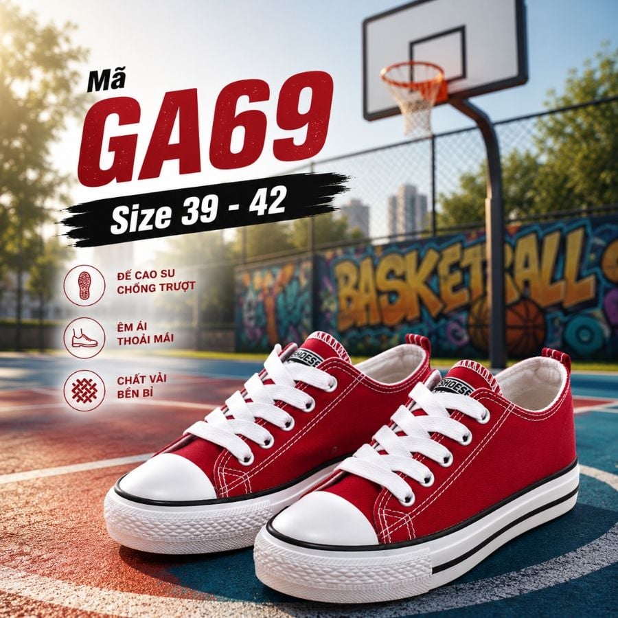 Giày buộc dây cho bé trai và bé gái đi học GA69