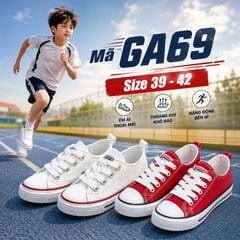 Giày thể thao buộc dây dáng converse cổ thấp GA69