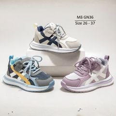 Giày thể thao bé trai bé gái 3 - 12 tuổi quai dán kết hơp cột dây năng động cá tính đi học đi chơi GN36
