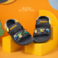 Dép quai hậu bé trai KENTO – Sandal siêu nhẹ đi học, đi biển, EVA cao cấp, charm Minecraft (3–12 tuổi) ST108