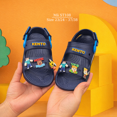 Sandal bé trai quai hậu 2in1 KENTO – Dép EVA cao cấp, charm Minecraft, siêu nhẹ, chống trơn, không hôi chân 3–12 tuổi ST108