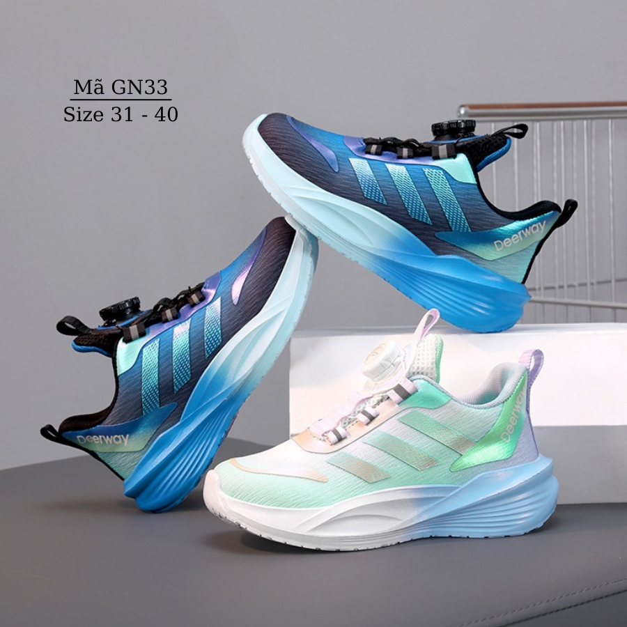 Giày thể thao trẻ em học sinh siêu nhẹ cao cấp DEERWAY 6 - 15 Tuổi đi học, chạy bộ, chơi bóng rổ, pickleball khỏe khoắn năng động GN33