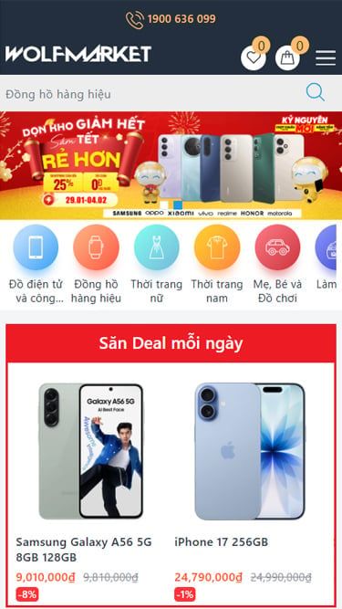 Mẫu website Wolf Market