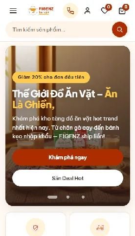 Mẫu website F1GENZ Ăn Vặt
