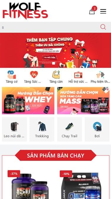 Mẫu website Wolf Fitness