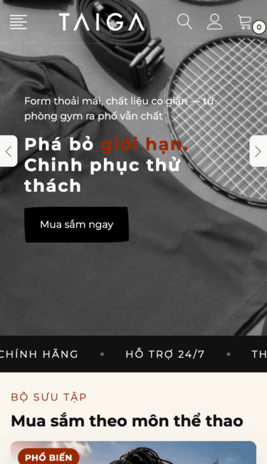 Mẫu website CR Sportswears