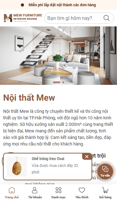 Mẫu website Mew Nội Thất