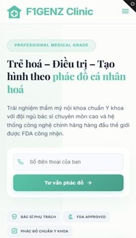 Mẫu website F1GENZ Clinic- Sức khoẻ