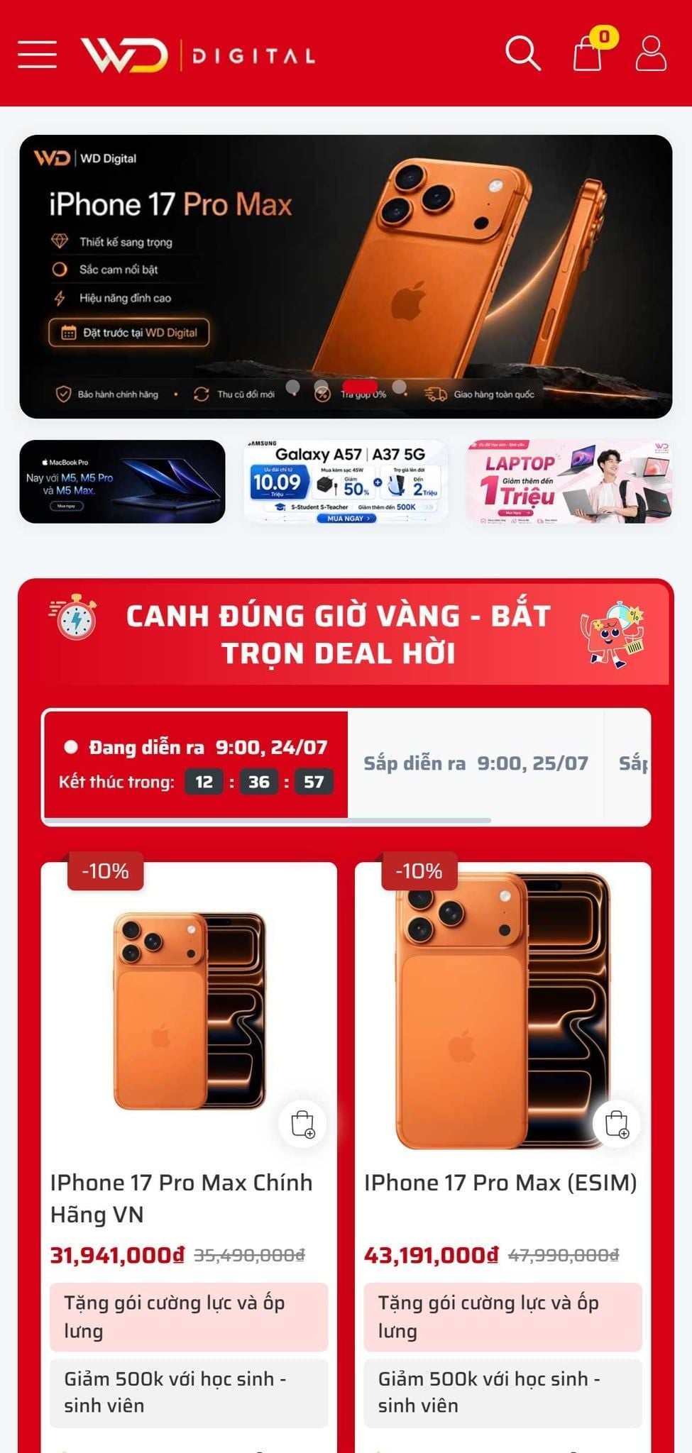 Mẫu website WD Digital