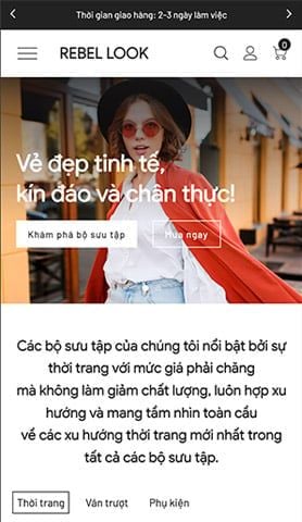 Mẫu website Rebel Look