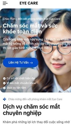 Mẫu website Phòng khám mắt Eye Care