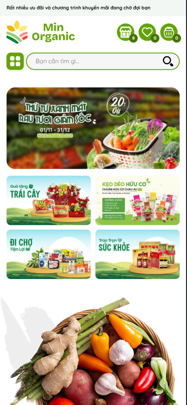 Mẫu website Min Organic