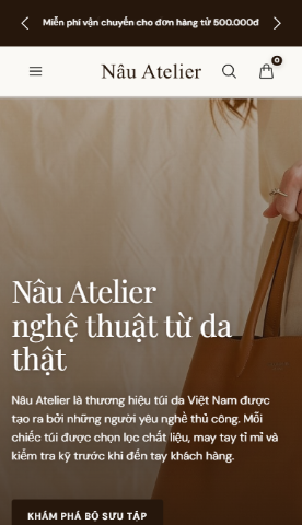 Mẫu website S2 Nâu Atelier