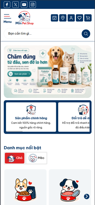 Mẫu website Min Pet Shop