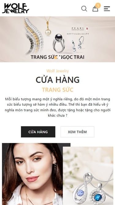 Mẫu website Wolf Jewelry
