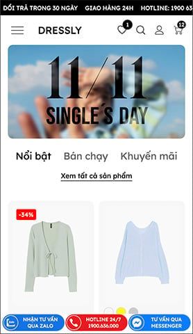 Mẫu website Thời trang Dressly
