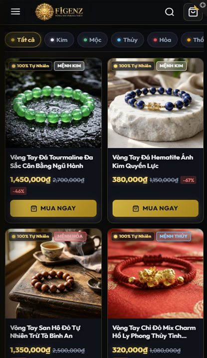 Mẫu website F1GENZ - VÒNG TAY