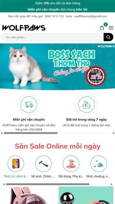 Mẫu website Wolf Paws