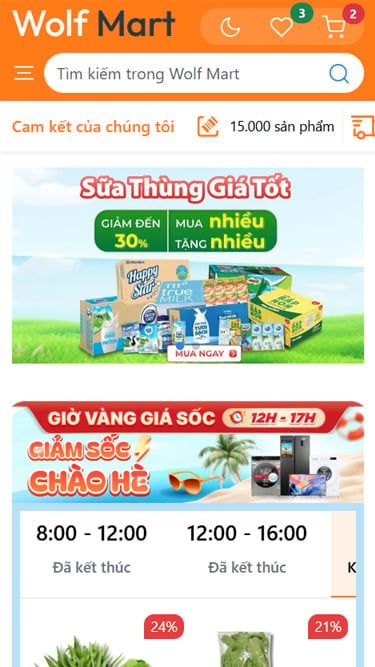 Mẫu website Wolf Mart