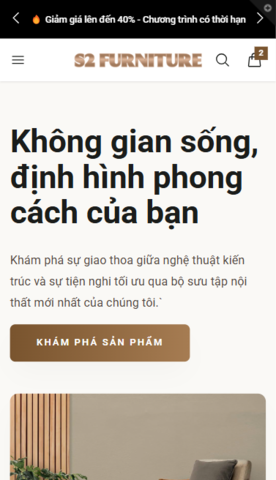 Mẫu website S2 Furniture