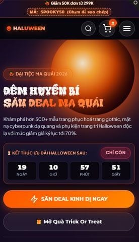 Mẫu website F1GENZ - Halloween