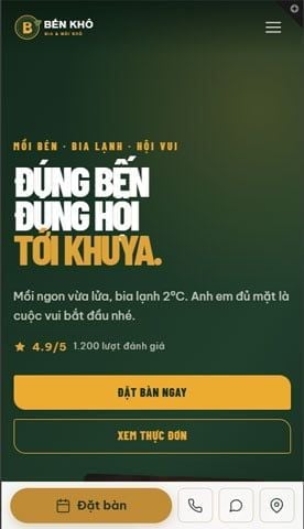 Mẫu website F1GENZ - Quán Nhậu