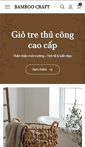Mẫu website Sản phẩm thủ công Bamboo Craft