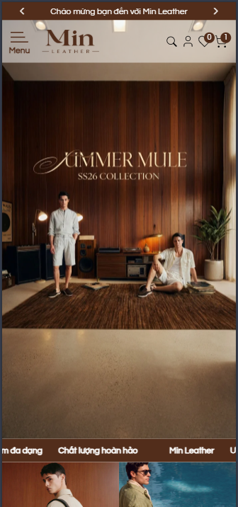 Mẫu website Min Leather