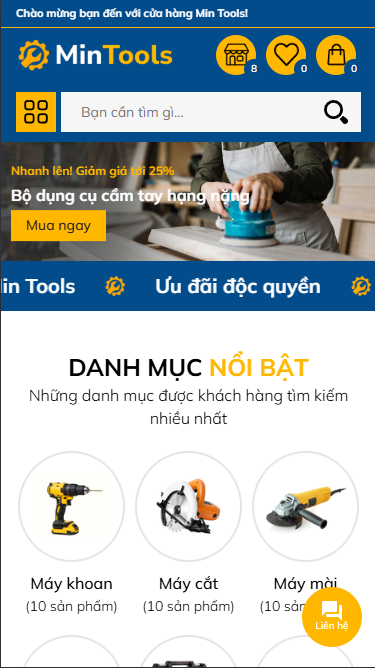 Mẫu website Min Tools
