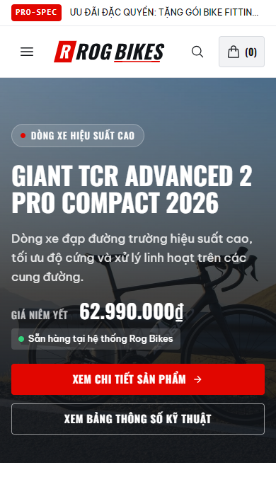 Mẫu website S2 Rog Bikes - Xe Đạp Thể Thao