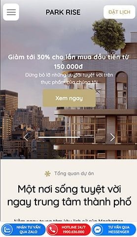 Mẫu website Park Rise