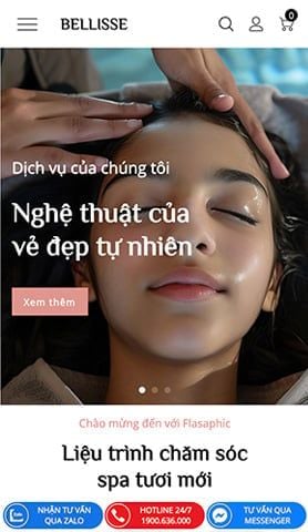 Mẫu website Dịch vụ spa Bellisse
