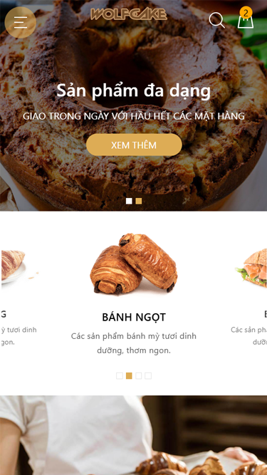 Mẫu website Wolf Cake