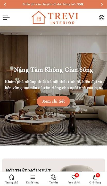 Mẫu website Trevi Interior