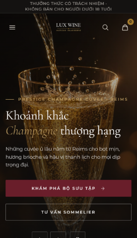 Mẫu website S2 Lux Wine - Rượu Vang Cao Cấp