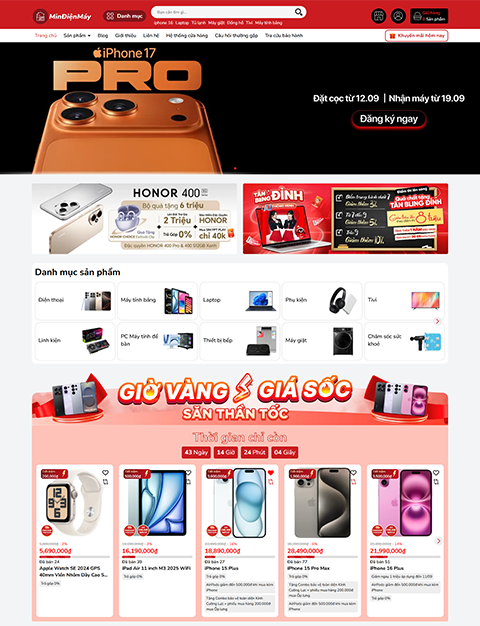 Mẫu web điện máy