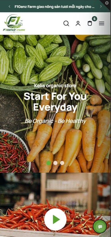 Mẫu website F1GENZ FARM - Nông Sản