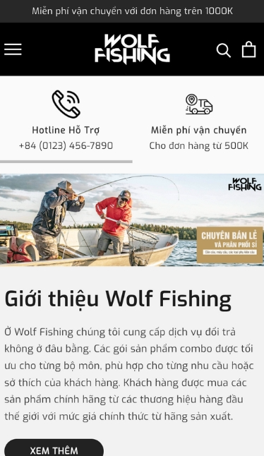 Mẫu website Wolf Fishing