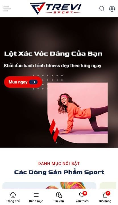 Mẫu website Trevi Sport