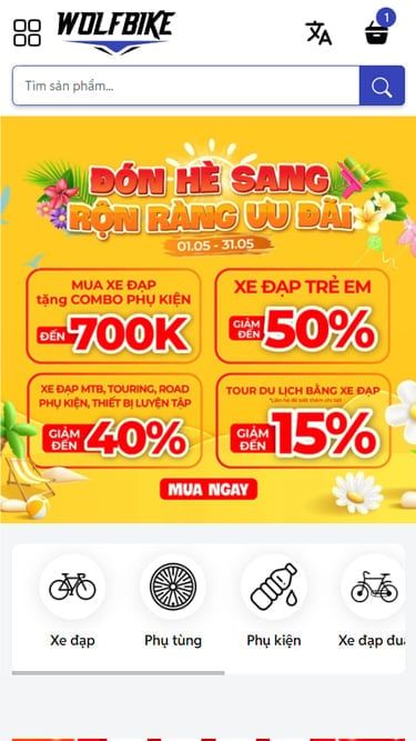 Mẫu website Wolf Bike