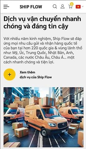 Mẫu website Vận chuyển Ship Flow