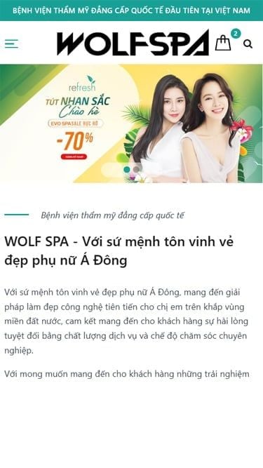 Mẫu website Wolf Spa