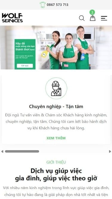 Mẫu website Wolf Services