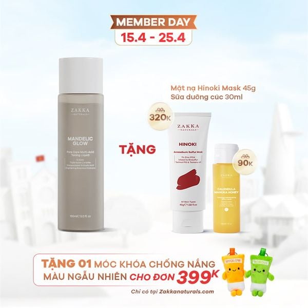  Toner tẩy da chết AHA, BHA Mandelic Glow 