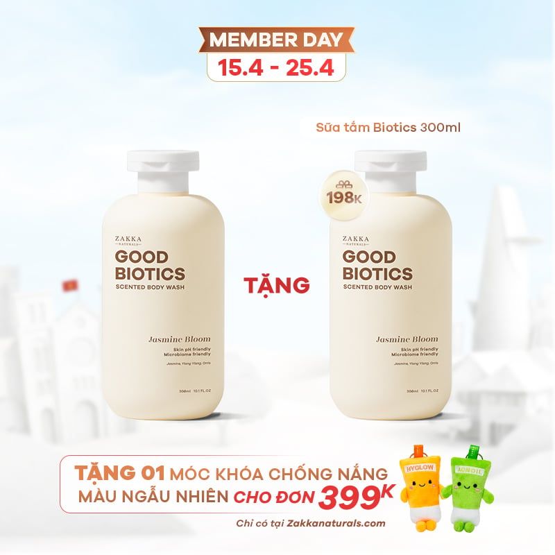  Sữa Tắm Lợi Khuẩn Hương Nước Hoa Jasmine Bloom - Good Biotics Scented Body Wash Jasmine Bloom 300ml 