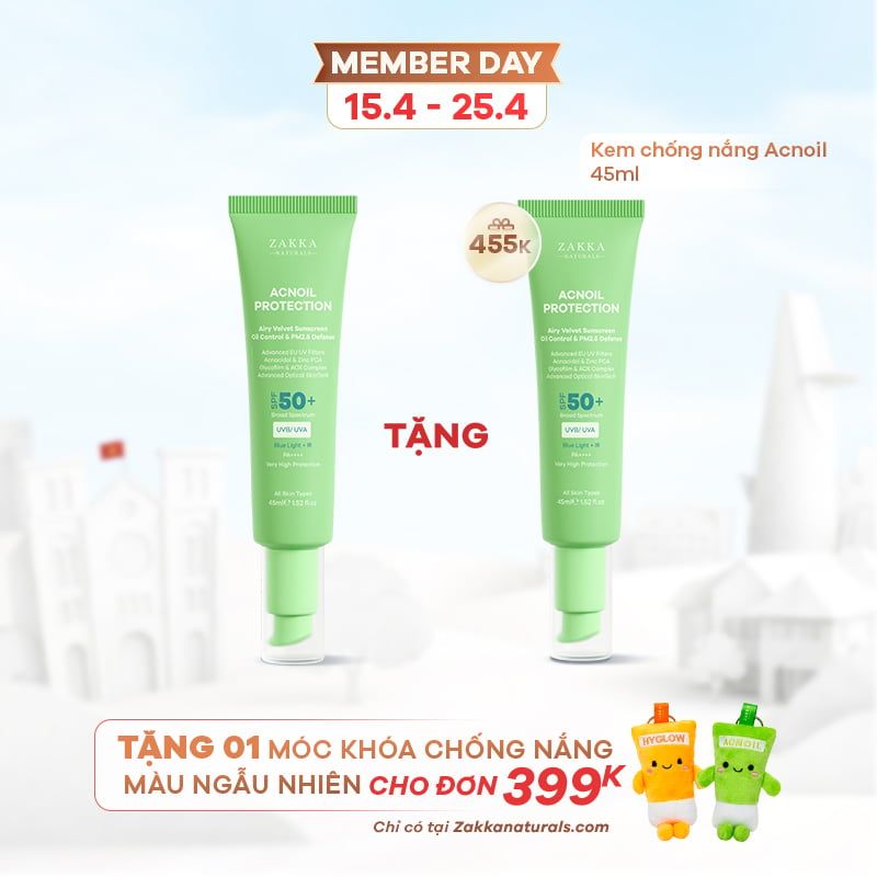  Kem chống nắng phổ rộng kiềm dầu mỏng nhẹ Acnoil Protection 